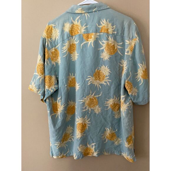 Honolulu Lulu Hawaiian Pineapple Print Shirt 100% Silk Size Large - Picture 5 of 7